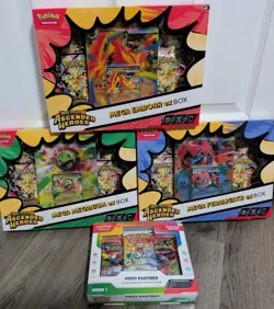 Pokemon Ascended Heroes Mega Feraligatr / Meganium / Emboar ex + First Partner - Image 1