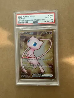 Mew EX PSA 10 - 205/165 - Gold Metal Full Art - 151 UPC Promo - Pokemon - Image 1