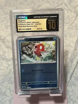 The Pokemon Company CGC Pristine 10 Magikarp Poke Ball RH Sv2a 129/165 JP - Image 1