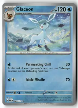 Glaceon (Poke Ball Pattern) 025/131 Rare Prismatic Evolutions Pokemon Near Mint - Image 1