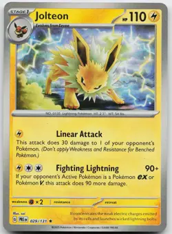 Jolteon (Poke Ball Pattern) 029/131 Holo Prismatic Evolutions Pokemon Holo NM - Image 1