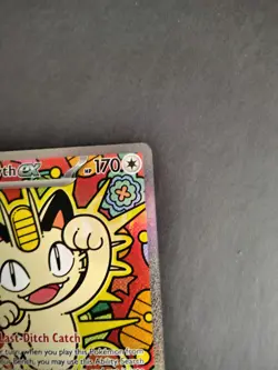 Pokemon Meowth ex 121/088 Special Illustration Rare SIR Perfect Order NM - Image 4
