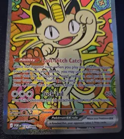 Pokemon Meowth ex 121/088 Special Illustration Rare SIR Perfect Order NM - Image 1