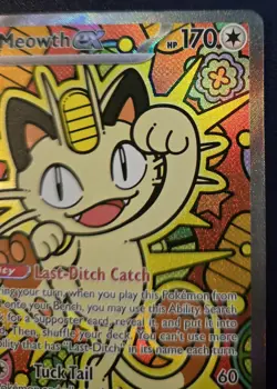 Pokemon Meowth ex 121/088 Special Illustration Rare SIR Perfect Order NM - Image 3