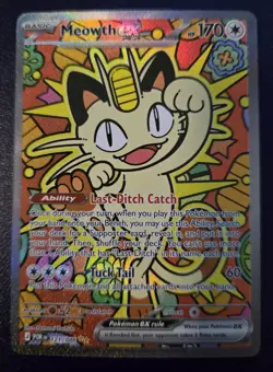Pokemon Meowth ex 121/088 Special Illustration Rare SIR Perfect Order NM - Image 5