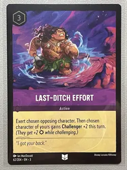 Cold Foil Last-Ditch Effort 62/204 Uncommon Into the Inklands Disney Lorcana TCG - Image 1