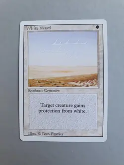 White Ward , MTG Revised (1994), Uncommon White Enchant Creature NM - Image 1