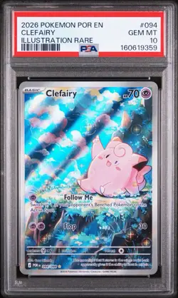 2026 Pokemon POR EN-Perfect Order Clefairy #094 Illustration Rare PSA 10 #2 - Image 1
