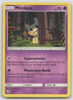 Mimikyu 96/236 Uncommon Cosmic Eclipse Pokemon Lightly Played - Image 1