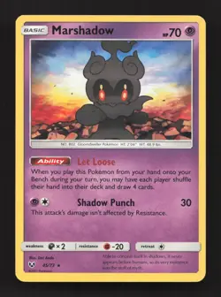 Marshadow 45/73 Holo Rare Shining Legends Pokemon Holo Near Mint - Image 1