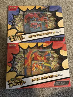2x Pokemon TCG Ascended Heroes Mega Emboar/Feraligatr Ex Box - Brand New - Image 1