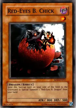 Red-Eyes B. Chick Soul of the Duelist SOD-EN017 Common / Short Print Yu-Gi-Oh NM - Image 1