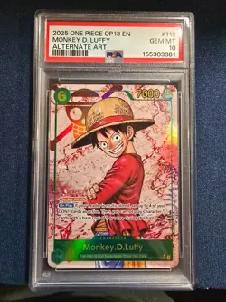Monkey D. Luffy OP13-118 - One Piece Carrying On His Will Alt Art - PSA 10 - Image 1