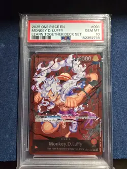 2025 One Piece EN Learn Together Deck Set #001 Monkey D. Luffy PSA 10 GEM MINT - Image 1