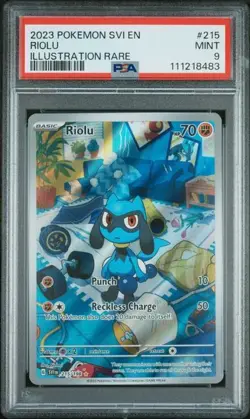 2023 POKEMON SVI EN-SCARLET & VIOLET ILLUSTRATION RARE #215 RIOLU PSA 9 - Image 1