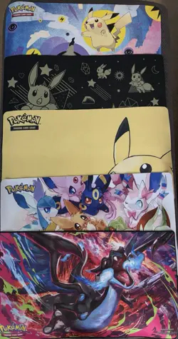 Pokemon Playmat Lot Of (5) Charizard UPC, Pikachu, Eevee, Mimikyu, - Image 1