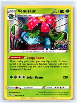 Venusaur 003/078 Holo Rare Pokemon GO Pokemon Holo Lightly Played - Image 1
