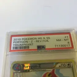 2010 Pokemon HG & SS Triumphant 7/102 Porygon Z Rev. Foil PSA 8 Nm-MINT - Image 2