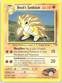 Brock's Sandslash 23/132 Rare Gym Heroes Pokemon Unlimited Near Mint - Image 1
