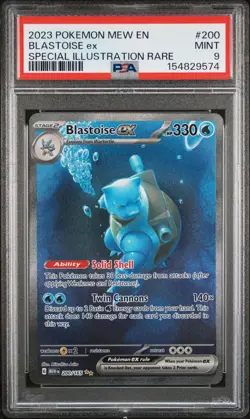 2023 POKEMON MEW EN-151 SPECIAL ILLUSTRATION RARE #200 BLASTOISE EX PSA 9 - Image 1