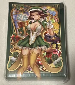 Yugioh Amanda Lapalme - Mana Moon Sleeves - Green Akiza Christmas - X70 YGO Size - Image 1