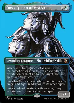 Omo, Queen of Vesuva X1 BORDERLESS RIPPLE-NM/M- Commander: Modern Horizons 3 - Image 1