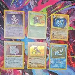 vintage Pokemon 6 card lot base jungle Fossil - Image 1