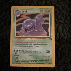 Pokemon TCG Muk 13/62 Fossil Holo Rare Unlimited EN Stage 1 70 HP (1999) - Image 1