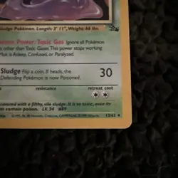 Pokemon TCG Muk 13/62 Fossil Holo Rare Unlimited EN Stage 1 70 HP (1999) - Image 5