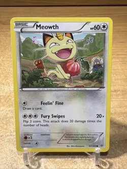 Meowth 67/108 Common Roaring Skies XY Pokemon Card 2015 - Image 1