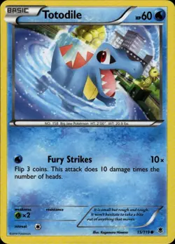 Pokemon TCG Card Totodile Common Water Normal XY - Phantom Forces PHF 15/119 201 - Image 1