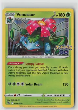 Venusaur Holo Holo Rare Pokemon GO 003/078 NM - Image 1