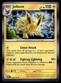 JOLTEON - 029/131 Rare Prismatic Evolutions Pokemon Holo NM - Image 1