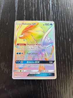 Pokemon Suicune GX 220/214 Rainbow Secret Rare SM Lost Thunder 2018 - NM - Image 1