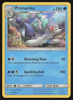 SM Base Set Primarina #41/149 Holo Pokemon Card - Image 1