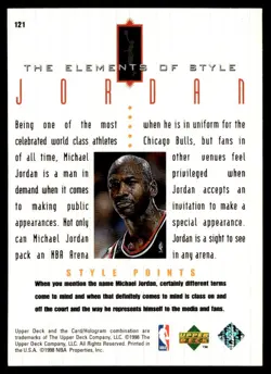 1998-99 Upper Deck The Elements of Style Michael Jordan Chicago Bulls #121 - Image 2