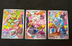 Pokemon Partner Illustration Series 2 Scorbunny Grookey Sobble Gen 8 NM - Image 1