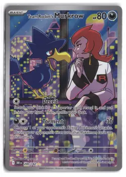 Team Rocket's Murkrow #200/182 Illustration Rare Destined Rivals 2025 NM - Image 1