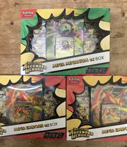 🟢3x Pokemon TCG Ascended Heroes Mega 2x Emboar & 1x Meganium Ex Boxes - Sealed✅ - Image 1