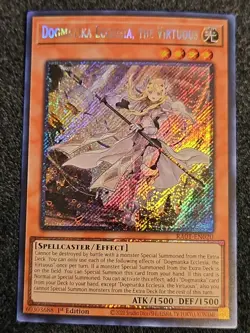 Yugioh! Dogmatika Ecclesia, the Virtuous - RA01-EN020 - Platinum Secret Rare NM - Image 1