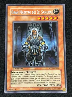 YUGIOH GRANDMASTER OF THE SIX SAMURAI STON-IT000 1ST SECRET (ITALIAN) EN000 LP! - Image 1