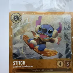 SEALED Stitch Carefree Snowboarder 42/P3 Promo Glimmer Foil NM Disney Lorcana - Image 3