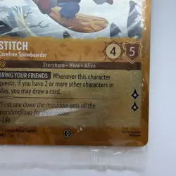 SEALED Stitch Carefree Snowboarder 42/P3 Promo Glimmer Foil NM Disney Lorcana - Image 5