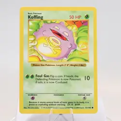 Pokemon TCG - Koffing 51/102 Base Set Common Shadowless WOTC 1999 - EXC/NM - Image 2