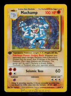 Pokemon Card Machamp 8/102 1st Edition Vintage WOTC Base Set Holo Rare MP - Image 1