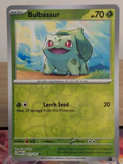 BULBASAUR 001/165 COMMON 151 POKEMON REVERSE HOLO NM - Image 1