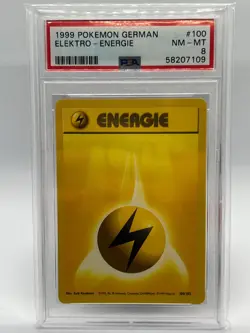 Elektro-Energie 100 Base Set Deutsch Pokemon Karte PSA 8 - Image 1