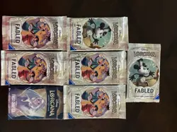 Disney Lorcana The First Chapter X 1 And Fabled X 6 Sleeved Booster Packs Sealed - Image 1