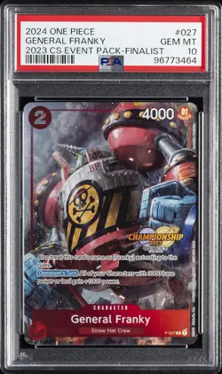 2024 ONE PIECE CHAMPIONSHIP 2023 EVENT PACK FINALIST #027 GENERAL FRANKY PSA 10 - Image 1