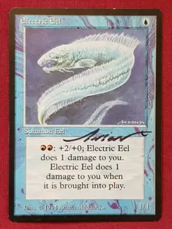 Magic The Gathering THE DARK ELECTRIC EEL signed blue card MTG - Image 1
